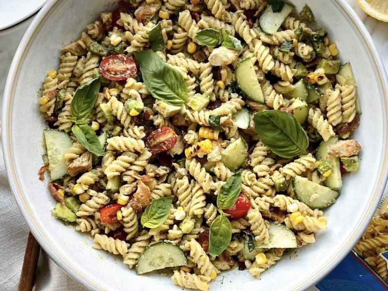 summer salads with ease with this cobb pasta salad
