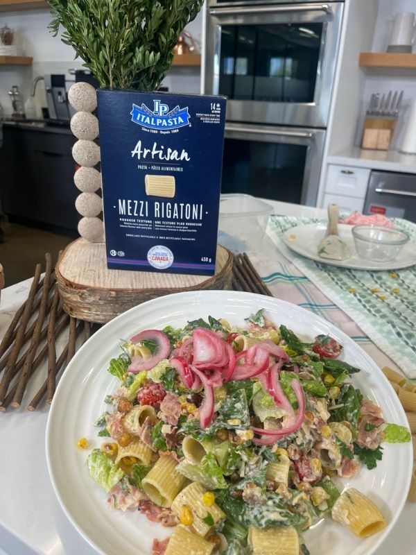 Charmaine Broughton Blog Recipe Loaded Caesar Pasta Salad with Roasted Chickpea Croutons