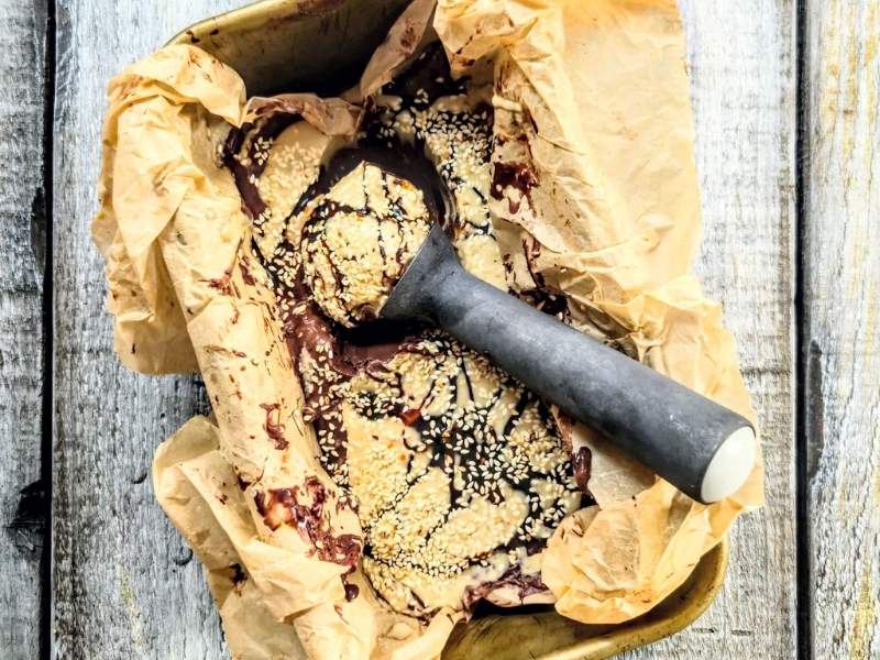 Charmaine Broughton Blog Recipes Homemade Chocolate Ice Cream with Molasses & Tahini Swirl